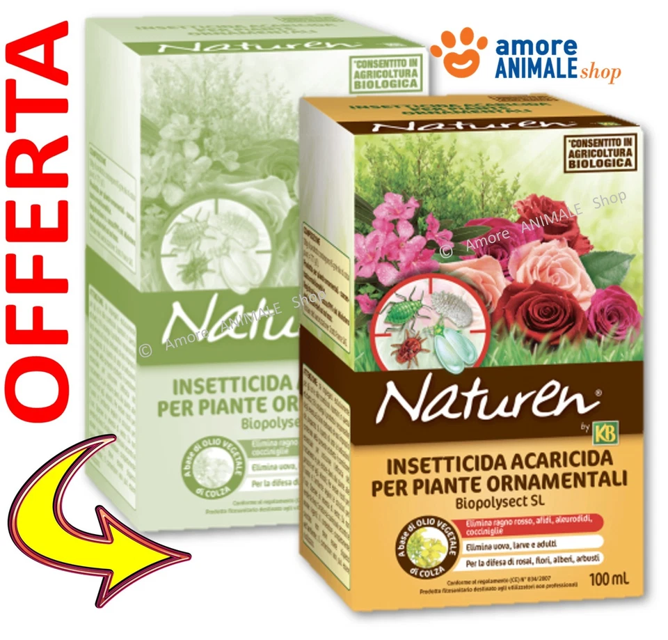 KB Naturen BIOPOLYSECT SL Insetticida Acaricida → 100 ml per Piante Ornamentali
