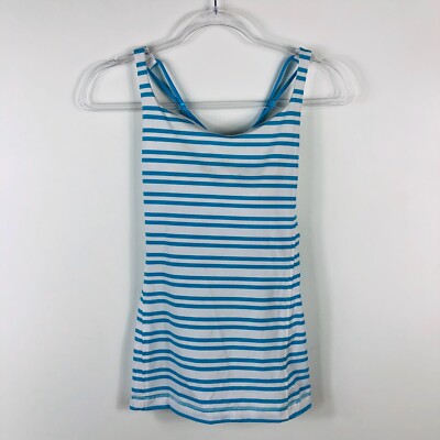 Lululemon Tank Top Women's To Be Free Blue White Striped