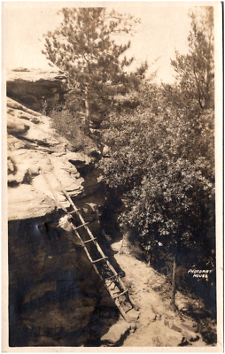 #ad Scenic View Ladder on Rocks Camp Douglas Wisconsin WI 1931 RPPC Postcard Photo $9.99