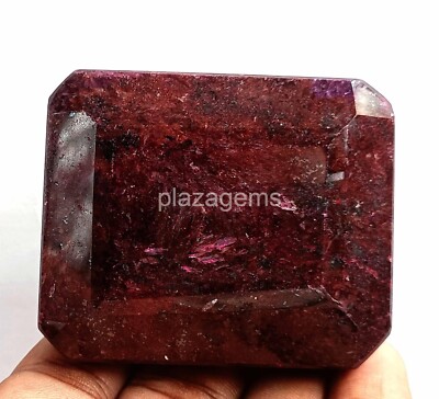 Red Ruby Natural EGL Certified 1046 Ct Emerald Cut African Loose Gemstone 4SUC