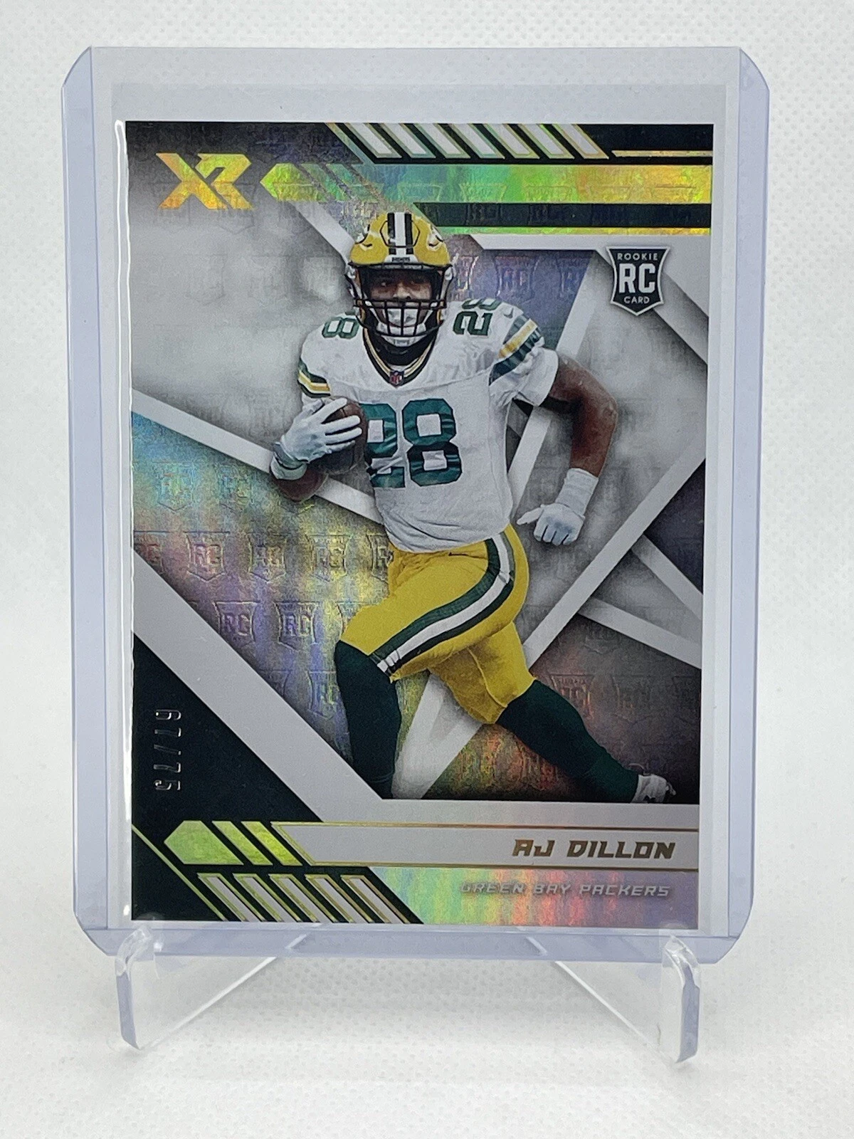 2020 Panini XR Rookie White /75 AJ Dillon #125 Rookie RC