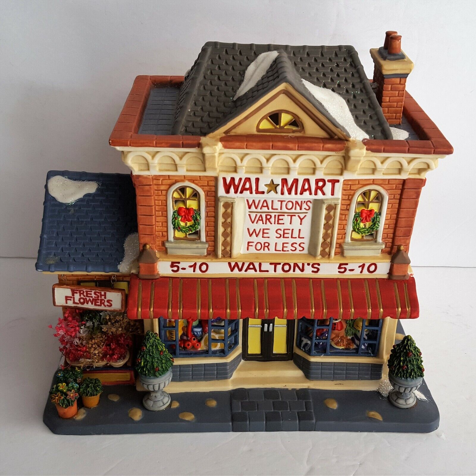 2004 Holiday Time Christmas Village Walmart Store Supermarket Walton's 5-10  759735044680 | eBay