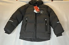 Kids Insulated Winter Jacket Hood Fleece Lined Pockets Coat  Sz 9-10 Reflective