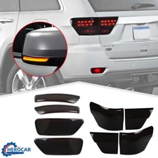 For 2011-2013 Jeep Grand Cherokee Smoked Taillight Rear Fog Turn Lamp Cover Trim