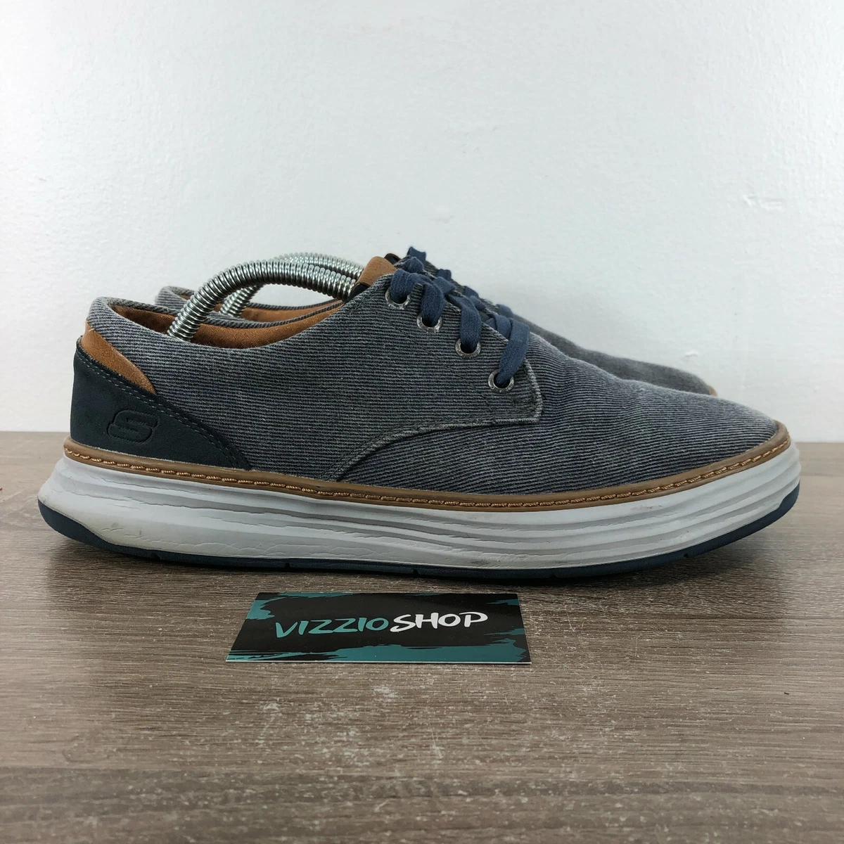 Skechers Moreno Ederson Wide Grey Oxford Shoes Men s 8.5 65981W eBay