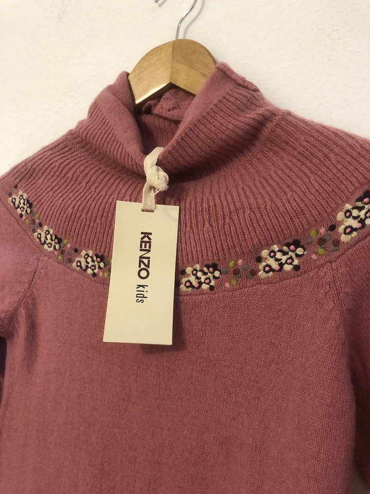 KENZO KIDS Vestito abito bambina ragazza rosa con fiori Tg 12 Anni - NUOVO - Immagine 3 di 4