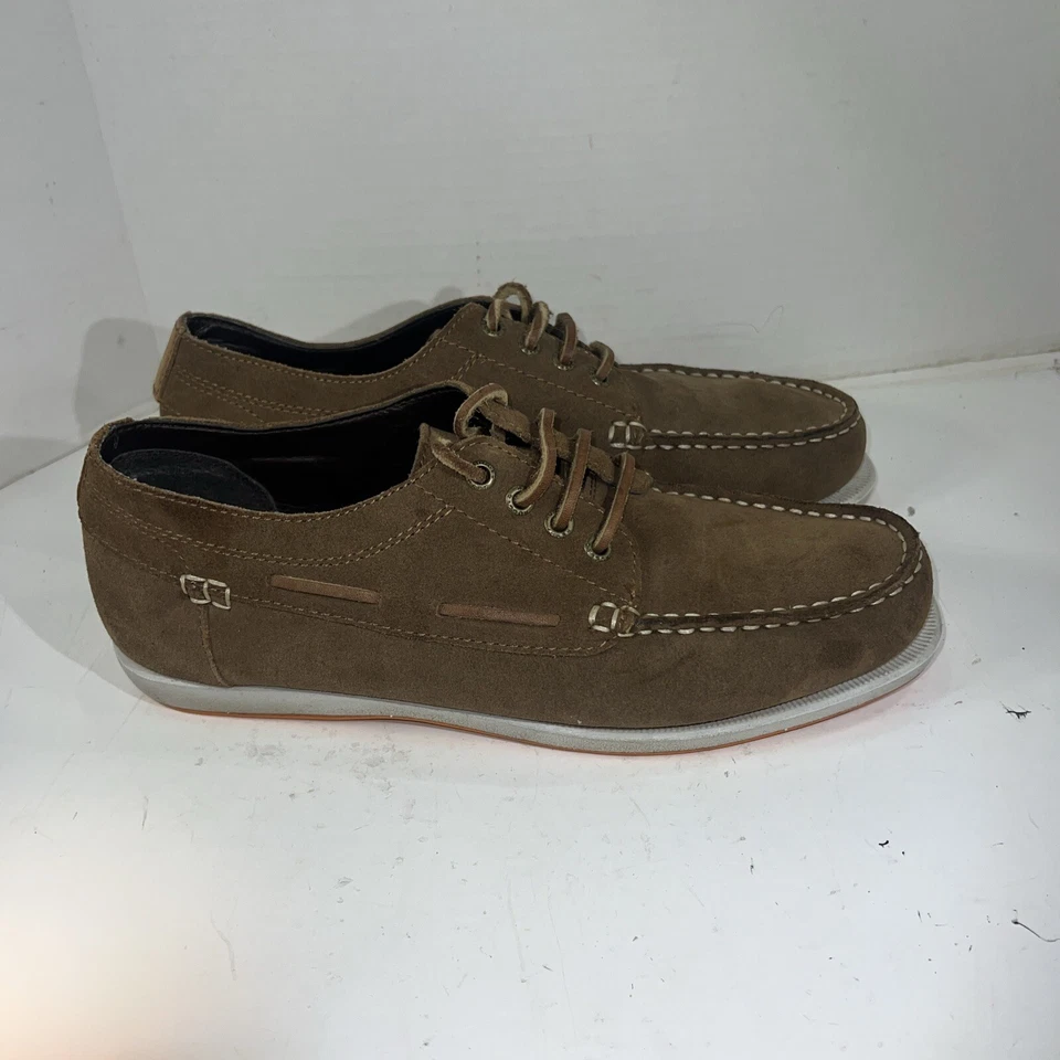 Resistente Tiburón Ballenero Barco Zapatos Informales Marrón Gamuza Suela Blanca Talla 9.5M Foto 4 de 4