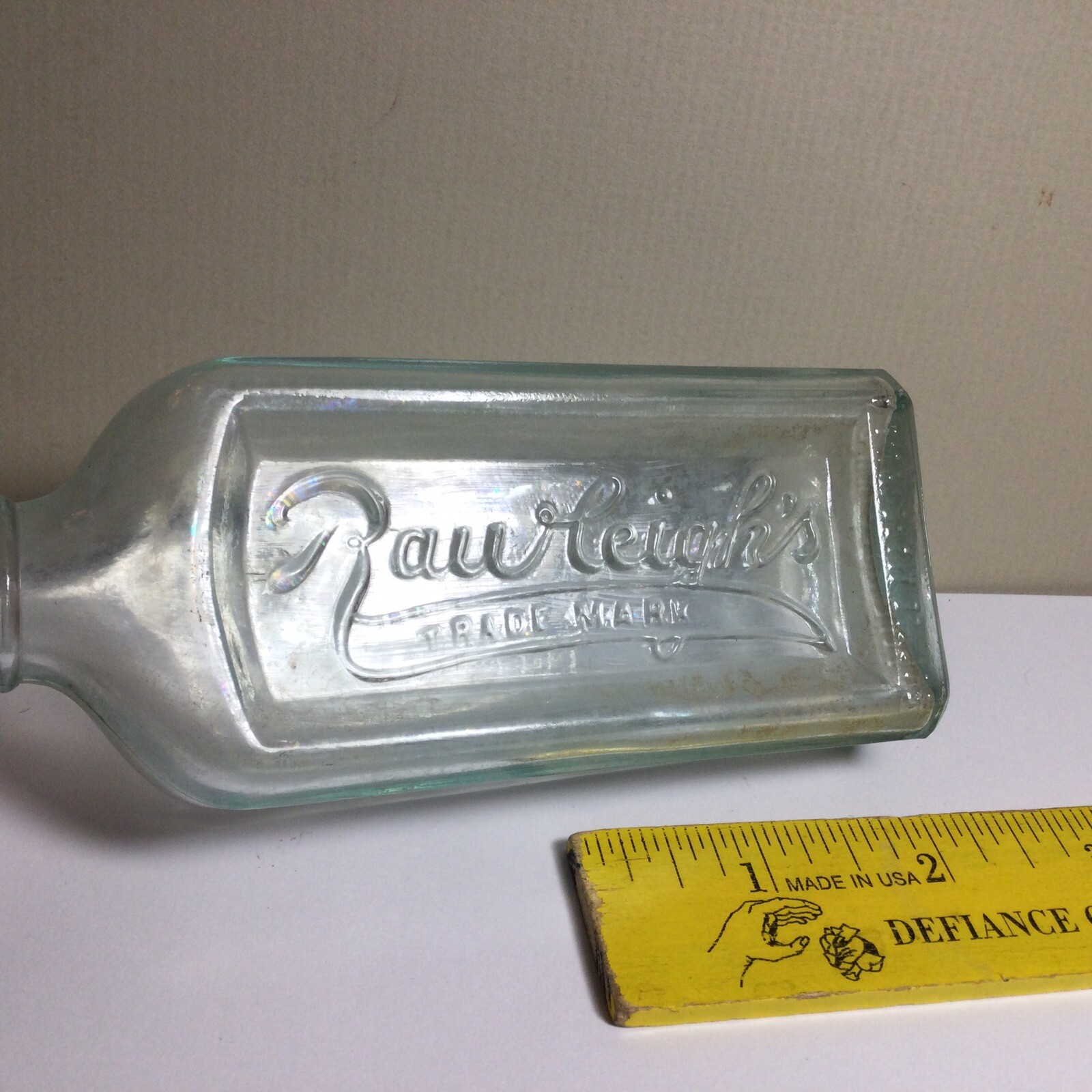 Antique Aqua Rawleigh's Trade Mark Medicine Bottle Made In The USA