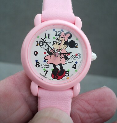 Vtg LORUS / Seiko Pink MINNIE MOUSE WATCH 2-Tone Band DISNEY Japan - New Battery Similar Items to Minnie Mouse Disney Watch by Lorus main image 4