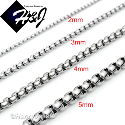 #ad #ad 16 40quot;MEN Stainless Steel 2mm 3mm 4mm 5mm 7mm Silver Smooth Box Chain Necklace $17.99
