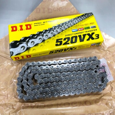 DID 520VX3 X-Ring Silver Chain 120ZB Links 520 VX3 S&S | Japan | D.I.D