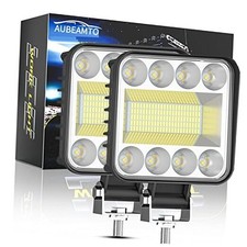 2Pcs x 4Inch Square Offroad LED Work Lights, 128Pcs Lamp Beads Up to 24,000