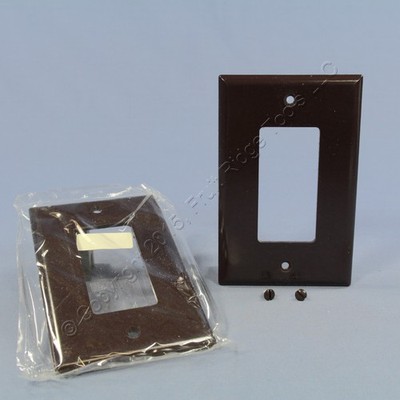 Eagle 2051B Brown 1-Gang Decorator GFCI Plastic Mid-Size Wallplate Covers 2pcs