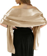 Shawls and Wraps for Evening Dresses Satin Shawl Wraps for Women Extra Long Wedd