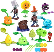 12Pcs Plants vs Zombies Action Figures Toys for Kids. Christmas, New Year, Gifts