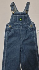 NWT John Deere Denim Blue Jean Bibs Toddler Overalls Size 4T Workwear Western