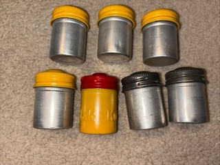 7 Vintage Kodak 35MM Metal Tin Film Canisters Empty