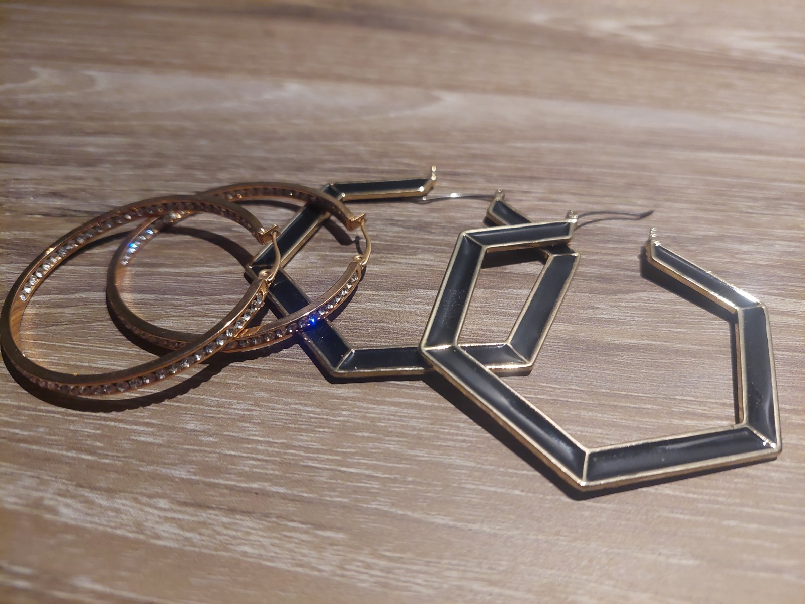 Two Large Hoop Earrings - Statement Piece - image 1