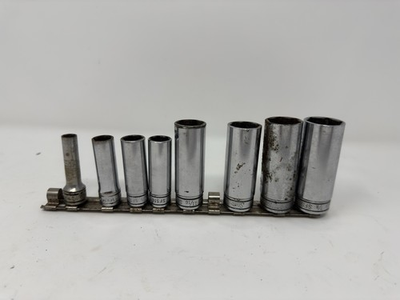 #ad Snap on 3 8 drive SFS deep 6pt sockets 3 8 7 8 lot of 8 $39.99