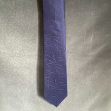 Blue 100 Silk Handmade Geometric Jacquard Tie