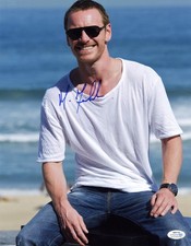 Michael Fassbender Signed Autographed 11x14 White Tee Jeans Beach Photo ACOA