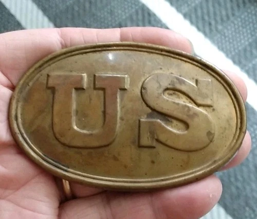 CIVIL WAR / Indian Wars U.S. OVAL BELT BUCKLE w/ARROW HOOKS - NON DUG