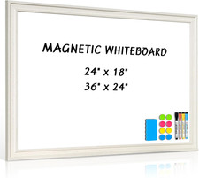 White Board for Wall, 36'' X 24'' Magnetic Dry Erase Board, Vintage White