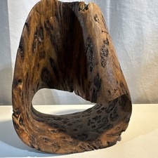 Burl Wood Decor Piece Small Hoof Shape 6  x 4  Beautiful Dark Wood