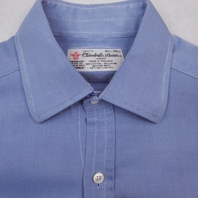 Vintage Turnbull & Asser Shirt Mens 15.5 Blue French Cuff Button