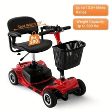 4 Wheels Mobility Scooter Power Wheelchair Folding Electric Scooters  Travel