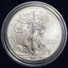 2012-W BU BURNISHED American Eagle Dollar with Box & COA 1 Ounce .999 Silver