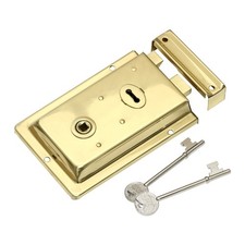 Rim Sashlock | Brass | Slide Latch & Bolt | 2 Keys | 150mm x 100mm 6" x 4"