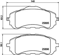 Hella 8DB 355 021-321 Bremsbelagsatz, Scheibenbremse Vorne FüR CitroËN