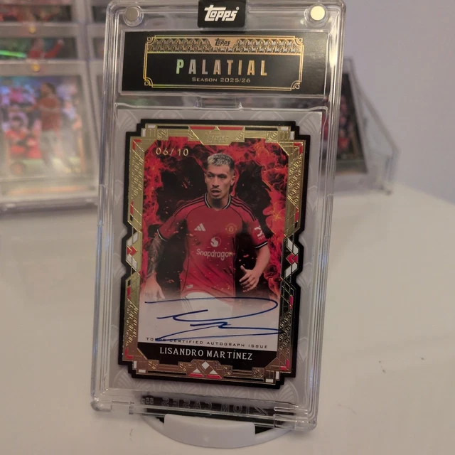 Lisandro Martinez Topps Manchester United Palatial On Card Auto /10 Shirt Nummer