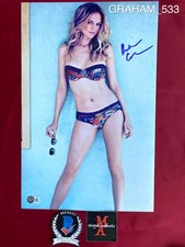 Heather Graham autographed signed 11x17 photo model pose sexy Beckett COA