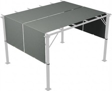VivaGarden Copertura per Gazebo Pergola 3x3 m Poliestere Grigio Carbone