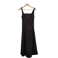 Quince Women Stretch Twill Fit & Flare Midi Dress Black S