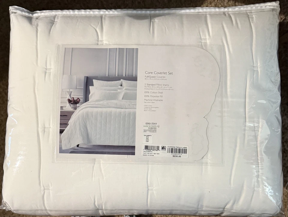Coverlet Comforter Set Full / Queen by SKY, Machine Washable Cotton - WHITE- NWT - Image 3 of 4