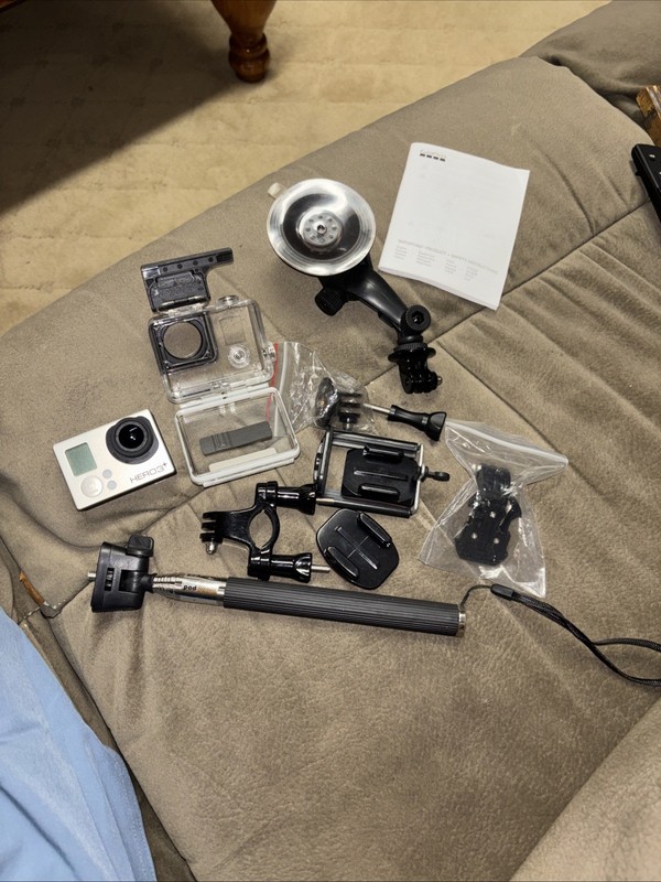 GoPro HERO3+ Silver Edition Action Camera Bundle w/ Water Case, Selfy Stick, Etc
