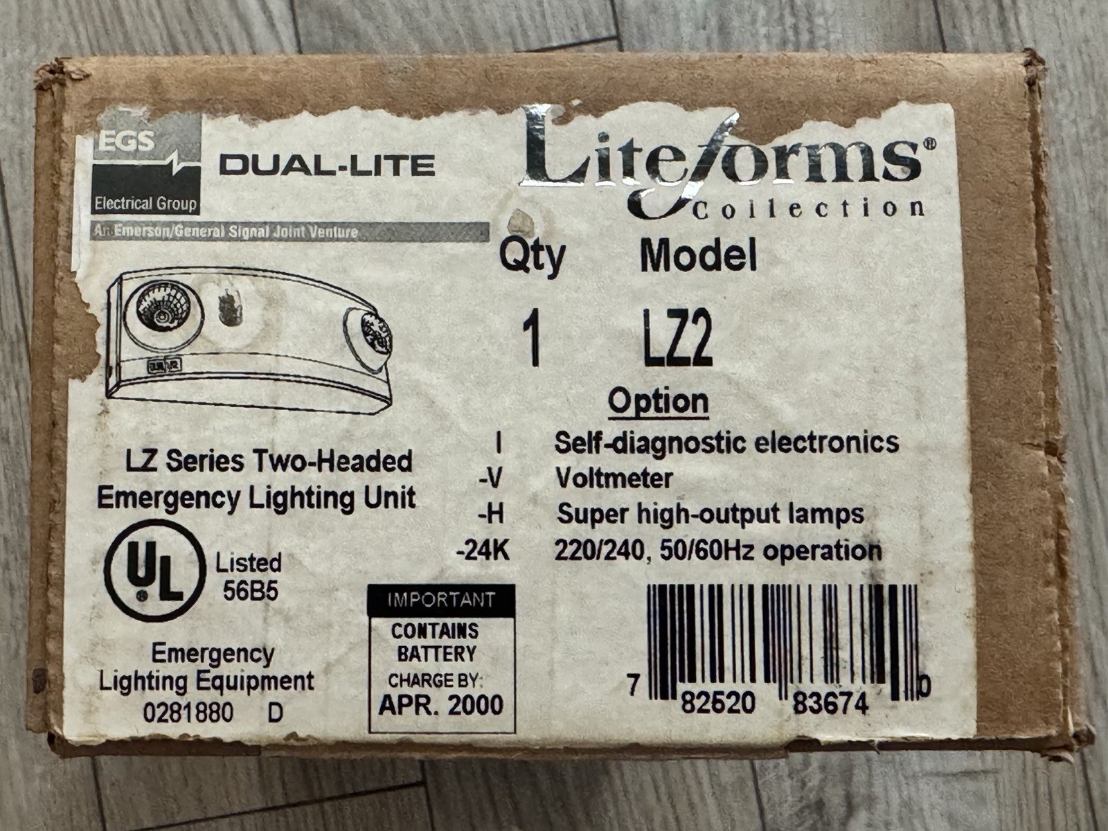 DUAL LITE LITEFORMS LZ2 DUAL LIGHT EMERGENCY LIGHT WHITE
