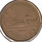 1990 Canada Circulated Loonie $1 One Dollar Coin!