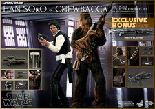 Hot Toys MMS263 Han Solo & Chewbacca Star Wars ANH 1 6 Scale Figure NEW SEALED