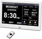 10" Digital Alarm Clock with Date and Day Week Calendar Clock Photo Frame White