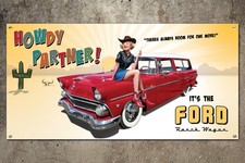 1955 Ford Ranch Wagon Garage Banner