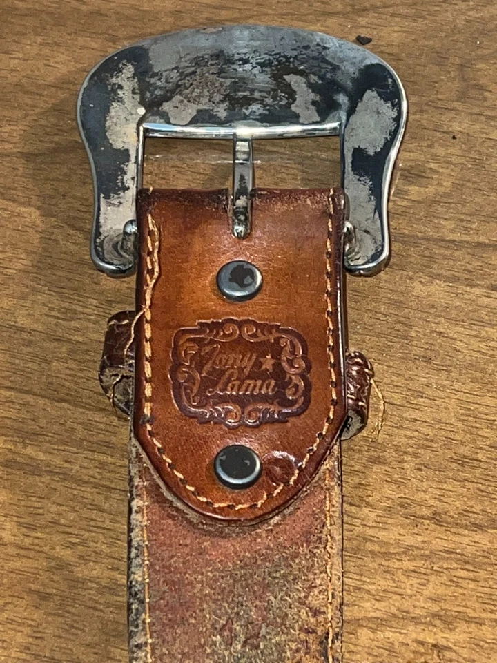 Cinto Tony Lama fivela ornamentada vieira oeste sudoeste vintage - Imagem 2 de 4
