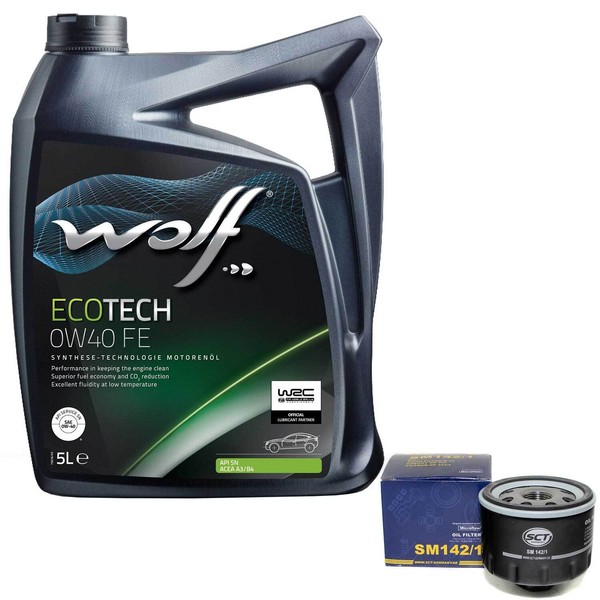 MotoröL Set 0W40 5 Liter + ÖLfilter Sm 142/1 FüR Dacia Duster Logan Opel Renault-image