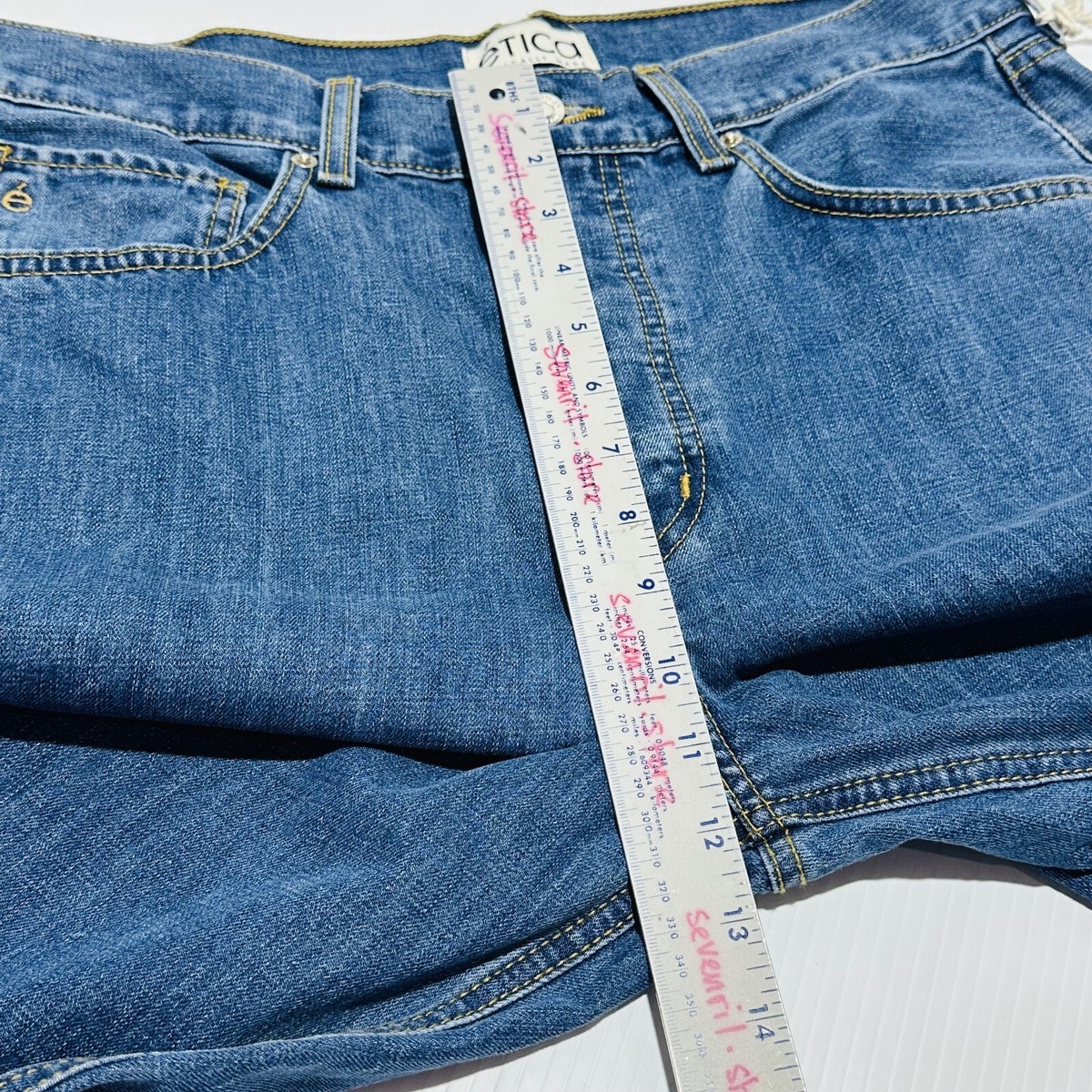Etica Stanton Jeans Women's 30 Blue Denim Relaxed Fit Button-Fly