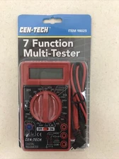 New 7 Function Digital Multimeter ToolDC-AC Voltage Multi Tester Cen-Tech 98025
