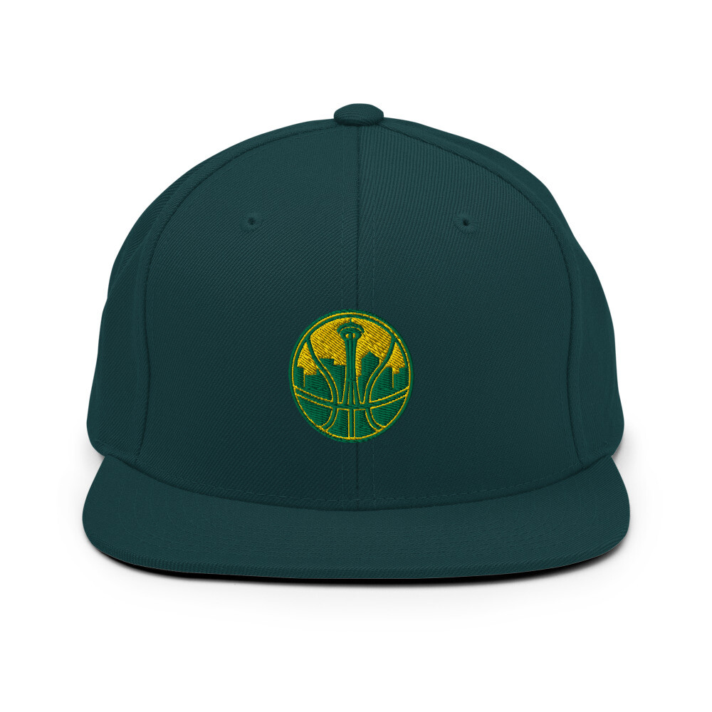 Seattle Basketball Embroidered Design Snapback Hat | Sports Cap