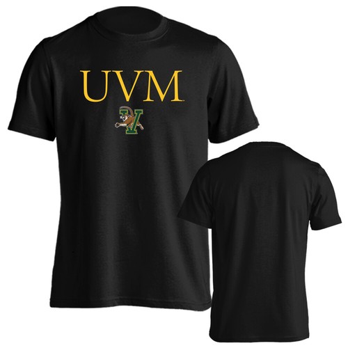 University of Vermont Catamounts UVM Initials Mascot Logo Short Sleeve T-Shirt - Picture 3 of 15